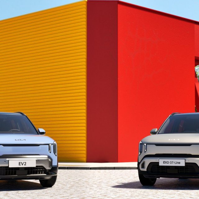 Visitors viewing Kia EV2 concept at Kia Electric Experience event